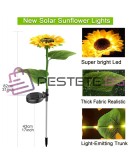 Градинска LED лампа Слънчоглед със соларен панел водоустойчива 8 светодиода